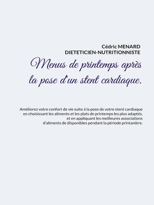 cover image of Menus de printemps après la pose d'un stent cardiaque.